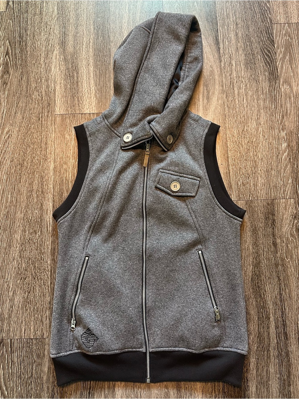 Burton Women’s DryRide Hooded Vest Gray Full Zip Size L